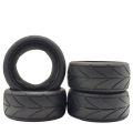4PCS 64MM 1/10 Flat Track Tire For HSP 94123 94122 TT01 FW06 Racing Road Tire Flat Track Tire.
