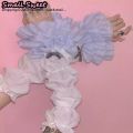 Y2K Girl Lolita JK Goth Women’s Sleeve Cover Half Finger Yarn Tutu Gothic Lolita Arm Warmers Wrist Cuffs Lace Ruffled Gloves.