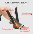 Adjustable Compression Ankle Support Brace - Elastic Nylon Knitted Sleeve with Straps for Gym, Running, Soccer & Basketball - Pain Relief Sports Guard Bandage. 