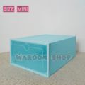 Small size! Shoe box size mini shoe box small round lid color open front. 