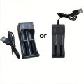Dual 18650 Battery Charger Black 1 2 Slots For 18650 Charging 4.2V Rechargeable Lithium Battery Charger for Laser Flashlight. 