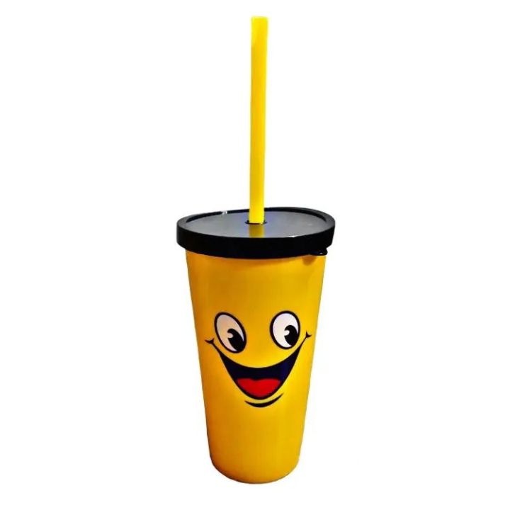 Cute Emoji Straw Drinking Glass For Kids