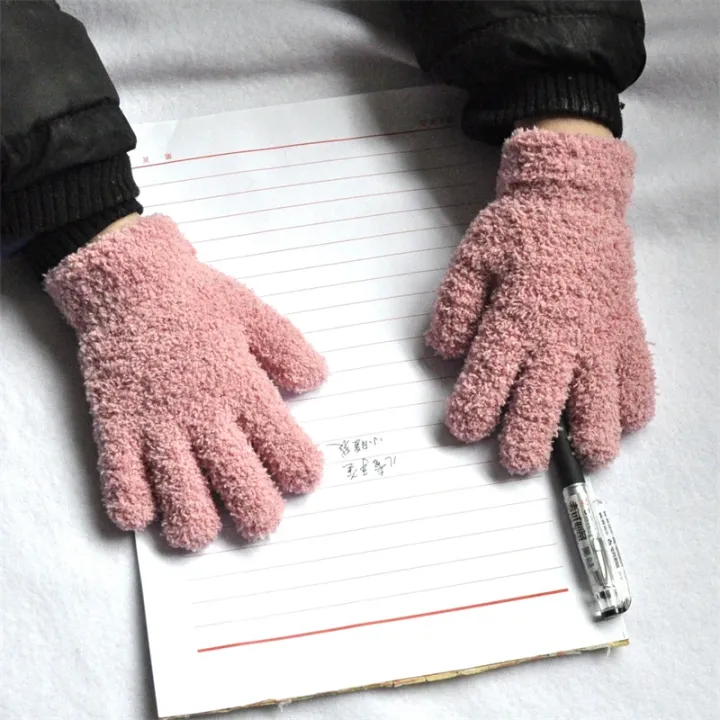 New%201-4Y%20Kids%20Gloves%20Winter%20Baby%20Plush%20Coral%20Gloves%20Toddler%20Full%20Fingers%20Cute%20Mittens%20Warm%20Windproof%20Glove%20For%20Boys%20Girls%20-%20Image%205