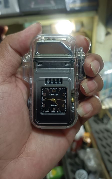 Zinc%20Alloy%20TYP-C%20Fast%20Charging%20Inflatable%20Waterproof%20And%20Windproof%20Quartz%20Watch%20Dual%20Arc%20Lighter%20With%20High%20Brightness%20COB%20Emergency%20Lighting%20LED%20Power%20Display%20Lighter%20-%20Image%205