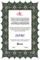 Customised nikal certificate frame. 