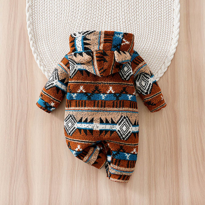Newborn%20Baby%20Romper%20Winter%20Christmas%200-18%20months%20Grid%20Ethnic%20Fair%20Isle%20Style%20Hooded%20with%20Ears%20Long%20Sleeve%20Newborn%20One%20Piece%20Suit%20-%20Image%202
