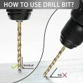 10Pcs Drill Bits Set, High Speed Steel, Twist Jobber Length Drill Bit Kit for Hardened Metal, Cast Iron, Stainless Steel, Plastic and Wood with Storage Case. 