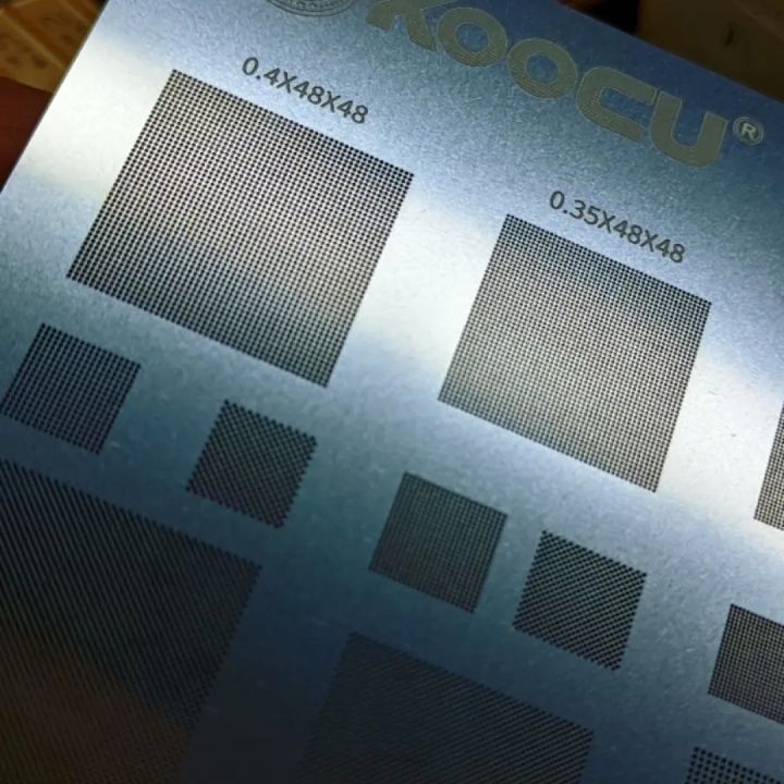 Kocu%20multiple%20objective%20BGA%20Rebeling%20Stencil%200.3/0.35/0.4/Parallel/45%20degree%20hole%200.5mm%20direct%20heat%20template%20Solder%20Rework%20Net%20-%20Image%204