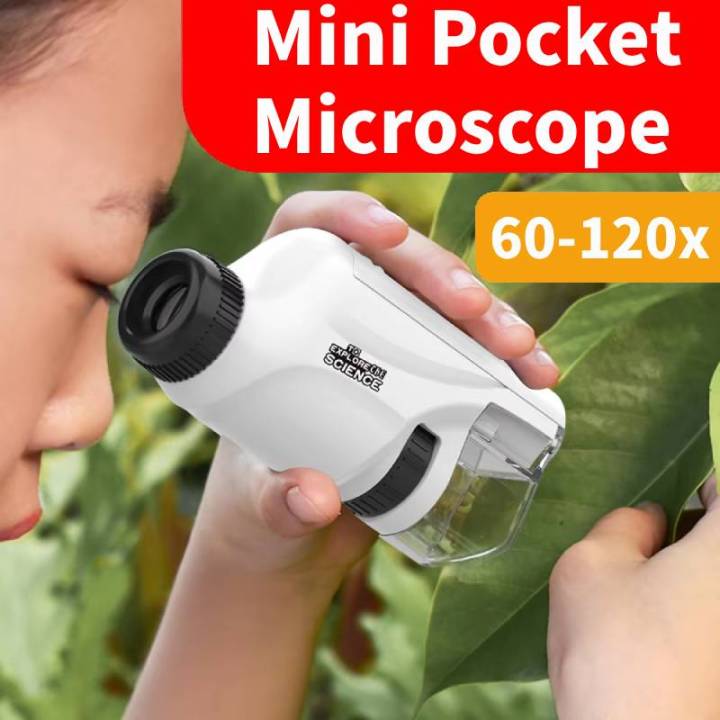60x-120x Portable Microscope Handheld Microscope with LED Light Mini ...