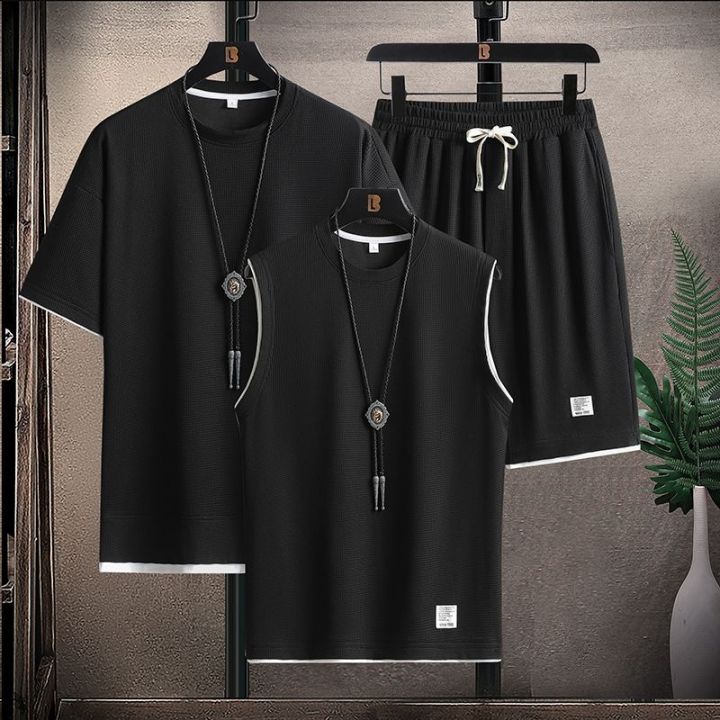T-shirt+Tanktop%20+Halfpant%20Set%7C%20Combo%20Of%203%20Pcs%7C%20Fashionable%7C%20Summer%20%7C%20For%20Men%20-%20Image%202