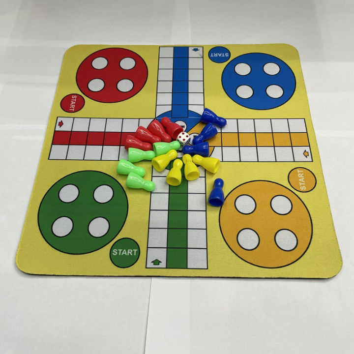 Plastic%20Flying%20Chess%20Ludo%20With%20Mouse%20Pad%20Chessboard%2024cm%20Set%20About%20110g%20-%20Image%203