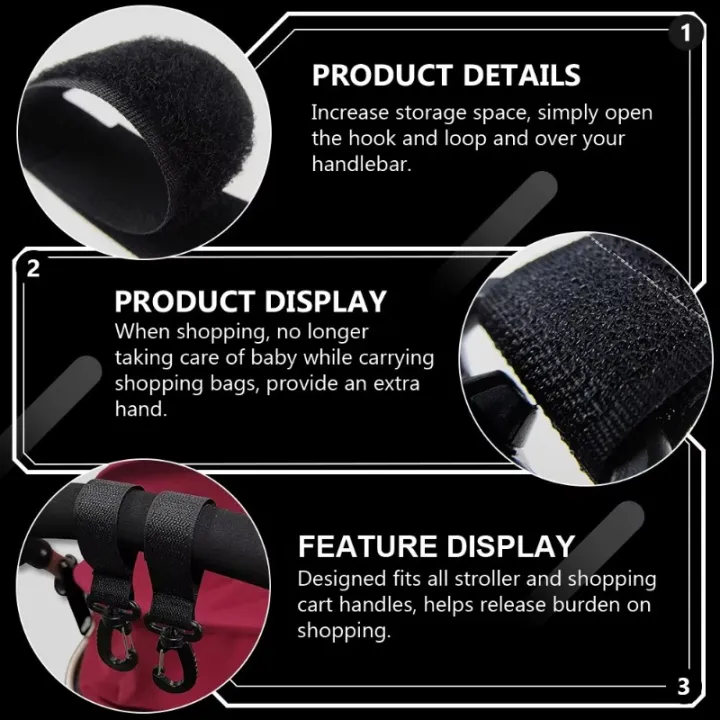 2-12Pcs%20Stroller%20Hook%20Organizer%20Clip%20Portable%20Lightweight%20Baby%20Buggy%20Hook%20360%20Degree%20Rotation%20Stroller%20Bag%20Holder%20Convenient%20-%20Image%205