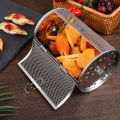 Stainless Steel Grill Rotisserie Oven For Kitchen Fry Basket Coffee Bean Grilled Cage Drum Rack Air Fryer Accessories. 