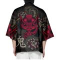 Snake Attendant Japanese Samurai Ghost Kimono 3D Printed Pattern Men and Women Harajuku Cloak Traditional Clothing Beach Shirt. 