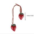 New Cute Strawberry Bag Pendant Braided Strawberry Ornaments Creative Keychain Strawberry Car Hanging. 