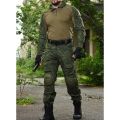 RU Camo  Sets Men Outdoor Breathable Long Sleeve T Shirts+Multi-pocket Straight Cargo Pant 2Pcs Suit Training Combat Set. 