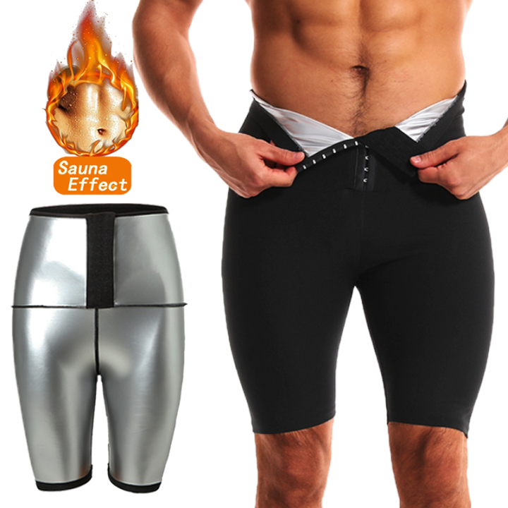 Men Workout Tummy Control Leggings Lose Weight Thermal Sauna Suits Sweating Burning Fat Abdomen Reducer Fitness Slimming Shorts
