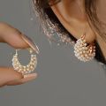 Dazzling Artificial Pearl Earrings Premium Luxury Design Timeless Elegance for Fashionable Ear Accent Is Suitable for Daily Wear.