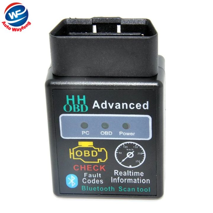 HH OBD MINI ELM327 v1.5 Black Bluetooth OBD2 Car CAN Wireless Adapter Scanner TORQUE ANDROID Free Shipping