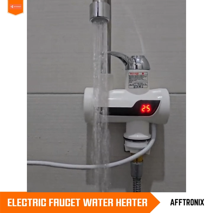 Instant Electric Water Heater Tap 3000W | Electric Faucet Geyser / Geaser / Gyser Tap for Hot Water | Digital Display Heating Water Tap | Tankless Instant Geyser for Kitchen Bathroom | Hot Water Nalka – With Shower / Without Shower Variants
