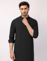 Junaid Jamshed Sticthed BLACK GREEN COTTON PLAIN MENS KAMEEZ SHALWAR For Men And Boys -Collection:2026- Designcode: JJKS-A-33829/S26/JJ10021-PN. 