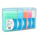 Interdental Silicone Brushes 200 Units Dental Toothpicks Brush Between Teeth Silicone Toothpicks With Thread Oral Cleaning Tools. 