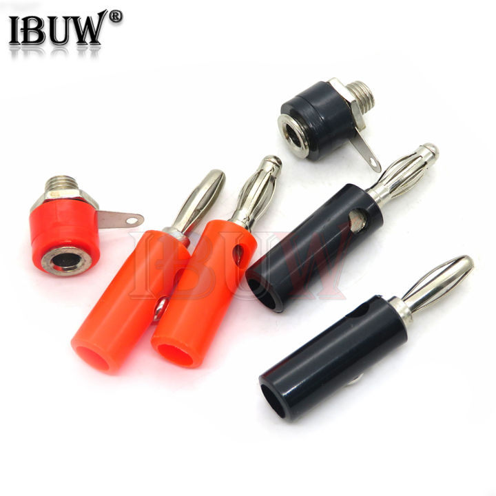 New 4mm Red Black Male Female Banana Plug Audio Speaker Jack Amplifier Adapter Screw Terminal Binding Post Socket Connector