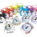 Portable Mini Alarm Clock Retro Round Number Clock Double Bell Desk Table.