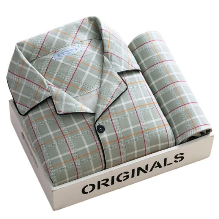 Plus%20Size%20Men%20Pyjamas%20Fall%20and%20Winter%20Plaid%20Simple%20Sleepwear%20Homewear%20Cardigan%20Button%20down%20Tops%20and%20Pants%20Nightwear%20Loungewear%20-%20Image%206