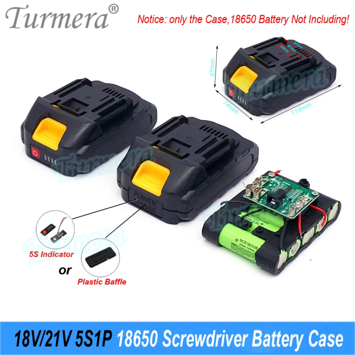Turmera%2018V%2021V%20Screwdriver%20Battery%20Case%205X%2010X%2015X%2020X%2018650%20Holder%205S%2050A%20Max.100A%20BMS%20Weld%20%20for%20Replace%20Electric%20Drill%20-%20Image%205