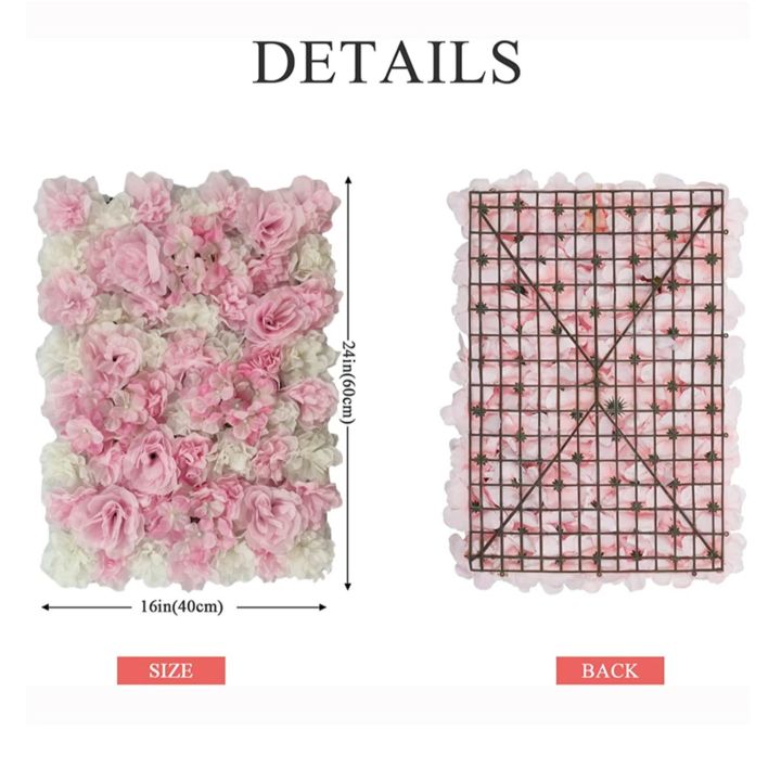 60cmx40cm%20Pink%20Flower%20Wall%20Panels%20Artificial%20Floral%20Backdrop%20for%20Wedding%20Party%20Baby%20Bridal%20Shower%20Silk%20Faux%20Christmas%20Wall%20-%20Image%203