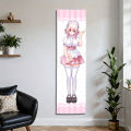 Super Sonico Maid Outfit Vertical Tapestry, Pink Polka Dot Wall Scroll, Kawaii Anime Long Hanging Decor for Bedroom, Otaku Room,.