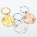 Classic virtual currency design, metal keychain, gold coin commemorative coin key pendant, men's keychain, birthday gift. 