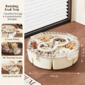 Divided Rotating Serving Tray with Lid and Handle, Portable Snackle Box for Fruits Snacks Veggie Charcuterie, Clear Snack Spinne. 