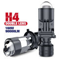 H4 Lens Headlights 160W 90000LM Auto Lamp Mini Lens LED 9003 HIB2 Bulbs Car Motorcycle Dual Projector Len LED Automotive 12V 24V.