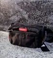 Weli's s5484 black beautiful nylon material waterproof adjustable strap travel sports chest pack rider bag. 