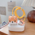 4Pcs/Set Cute 3D Cartoon Cable Protector For iPhone / iPad 18W/20W Charger Case Phone Wire Cord Organizers. 