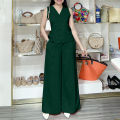 Summer Pants Sets ZANZEA Office Women Oufits Elegant Sleeveless Vests Tops Wide Leg Trousers Suits 2PCS Solid OL Work Tracksuit. 