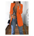 European and American Fashion Casual Suit Polo Neck Slim Fit Cardigan Temperament Women's  Coat Spring and Autumn 2024. 