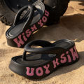 Summer Fashion Chunky Platform Flip Flops Women Outdoor Letter Printing Thick Bottom Slippers Woman Anti Slip Beach Sandals. 