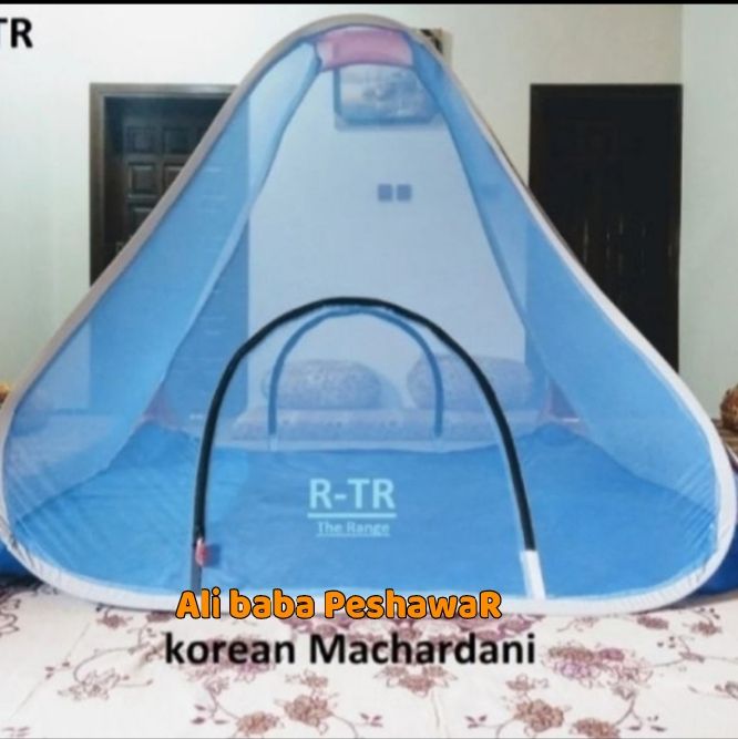Multicolor Double Bed mosquito net 6.5 X 6.5 Ft Made of KOREAN NET BEST QUALITY STEEL WIRES covered in Fine Plastic Pipes Best Zips & Durable Parachute sheet Machardani Full Size