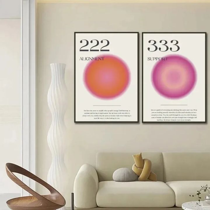 Number 666 777 Energy Spiritual Zen Art Poster Vintage Aura Angel Canvas Painting Wall Prints Picture for Living Room Home Decor