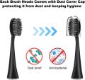 10pcs Replacement Brush Heads for Original Burst Pro Sonic Electric Toothbrush Soft Charcoal Bristles Refill with Dust Cover Cap.