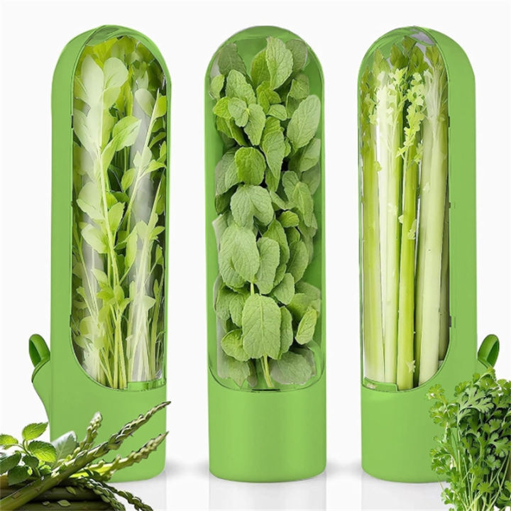 1/2/3PCS Green Fresh Herb Keeper Vanilla Vegetables Fresh Preservation Bottle Herb Saver Storage Container Kitchen Gadgets ﻿