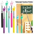 Retractable Teacher Pointer Finger Design StainlessSteel Telescopic School Teaching Pointer Stick Teacher Supplies for Classroom. 