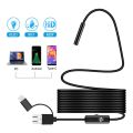 3In1 5.5mm Endoscope Camera Mini Snake Sewer Industrial Piping Borescope Car Inspection Endoscopic For Pc Usb Android Type C. 