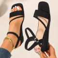 Summer Square Toe  Comfortable Non-slip Wedge Sandals Fashion New Open Toe Buckle Plus Size Casual Sandals for Women. 