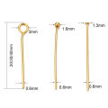 30 100 pcs Stainless Steel Headpins Flat Head Needles Bulk PVD Never Fade 20 30 40mm Circular Eye Head Pins For Jewelry Making.