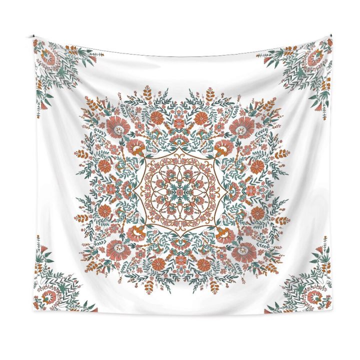 1pc Bohemian Floral Psychedelic Tapestry Wall Hanging Indian Mandala Tapestry Wall Hangings Decor For Living Room Bedroom Decor