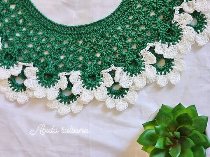 Handmade%20Fashionable%20cute%20Crochet%20Baby%20Neck%20Design%20dress%20for%20girls%201%20peices%20white%20and%20Green%20Colour%20Kushikatar%20jamar%20gola%20crochet%20baby%20neck%20design%20-%20Image%203